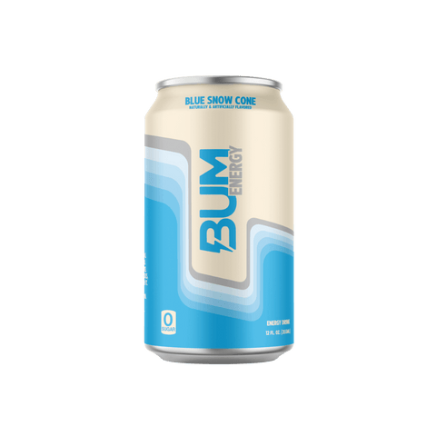 BUM Energy Drinks (1) & BUM Energy Drinks RAW Drinks for pre workout Case of 12 Blue Snow Cone
