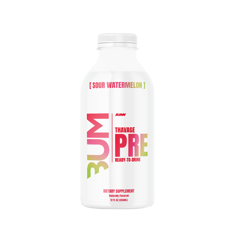 CBUM Thavage RTD (1) & CBUM Thavage RTD RAW Drinks for pre workout Box of 12 Sour Watermelon