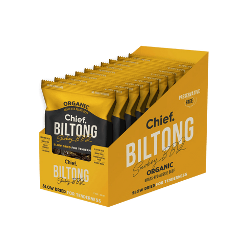 Organic Biltong & CHIEF-Biltong-Box-Of-12-BBQ