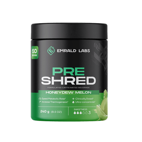Pre Shred (2) & Pre Shred Emrald Labs Fat burners supplements 60 Serves Honeydew Melon