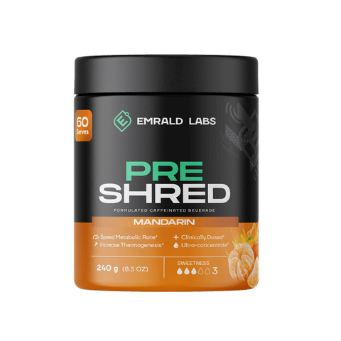 Pre Shred (4) & Pre Shred Emrald Labs Fat burners supplements 60 Serves Mandarin