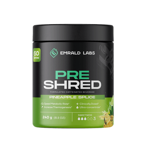 Pre Shred (5) & Pre Shred Emrald Labs Fat burners supplements 60 Serves Pineapple Splice