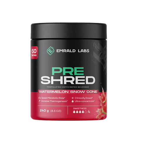 Pre Shred (7) & Pre Shred Emrald Labs Fat burners supplements 60 Serves Watermelon Snow Cone