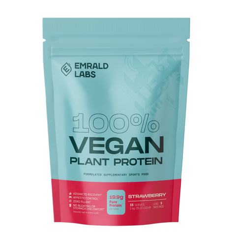 100% Vegan Protein (4) & 100% Vegan Protein Emrald Labs Vegan protein powder 1kg Strawberry