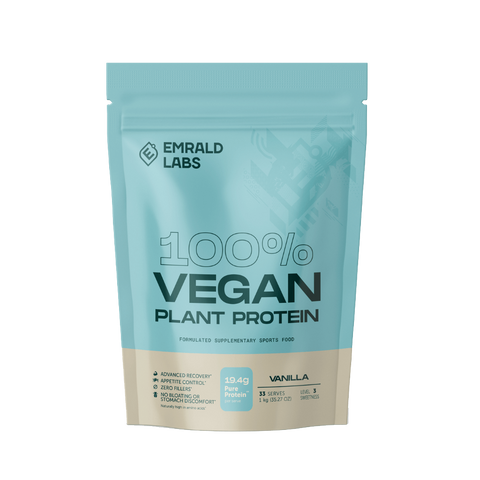 100% Vegan Protein (1) & 100% Vegan Protein Emrald Labs Vegan protein powder 1kg Vanilla