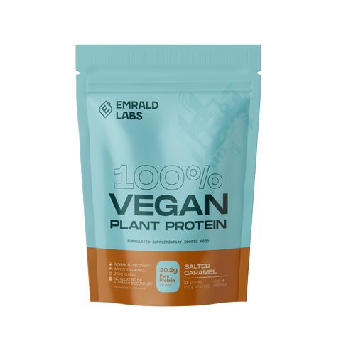 100% Vegan Protein (2) & 100% Vegan Protein Emrald Labs Vegan protein powder 500g Salted Caramel