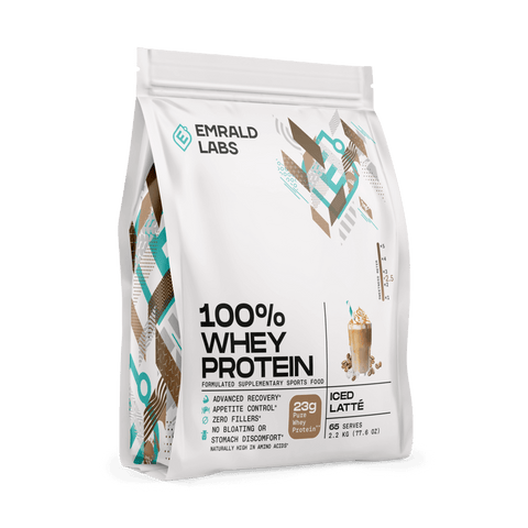 100% Whey Protein (18) & 100% Whey Protein Emrald Labs Whey blend protein 2.2kg Iced Latte