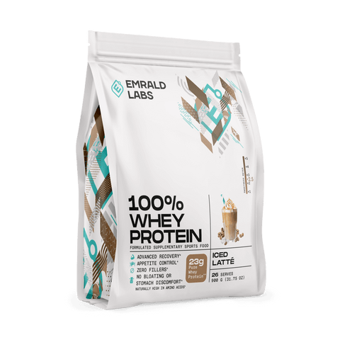 100% Whey Protein (19) & 100% Whey Protein Emrald Labs Whey blend protein 900g Iced Latte