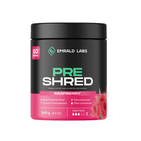 Pre Shred Emrald Labs Fat burners supplements 60 Serves Raspberry
