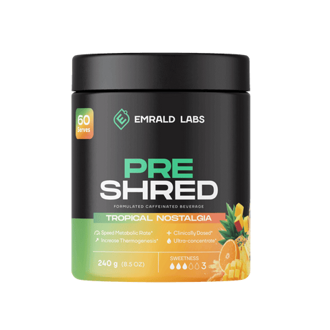 Pre Shred Emrald Labs Fat burners supplements 60 Serves Tropical Nostalgia