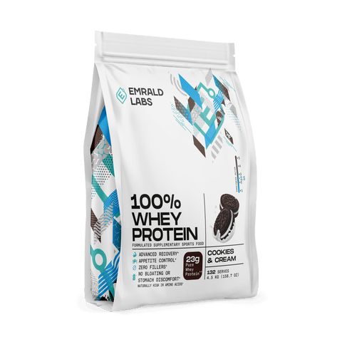 100% Whey Protein (28) & 100% Whey Protein Emrald Labs Whey blend protein 4.5kg Cookies and Cream
