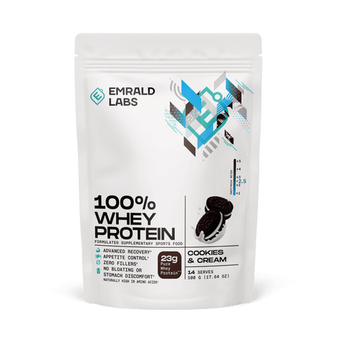 100% Whey Protein (32) & 100% Whey Protein Emrald Labs Whey blend protein 500g Cookies and Cream
