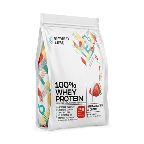 100% Whey Protein (30) & Emrald-100%Whey-4.5kg-Straw