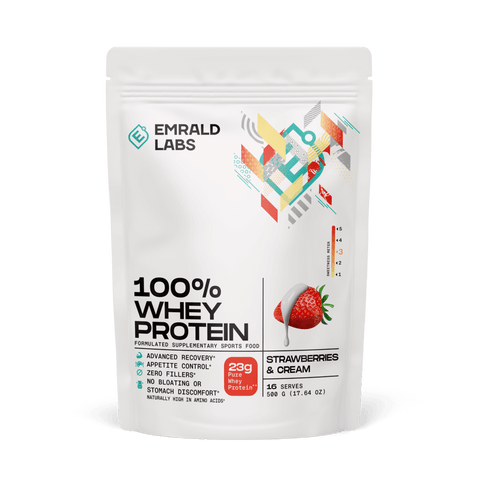 100% Whey Protein (39) & Emrald-100%Whey-500g-Straw