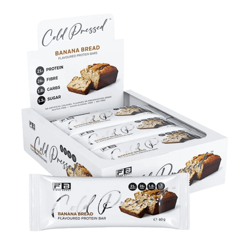 Cold Pressed Protein Bar Fibre Boost High protein bars Box of 12 Banana Bread