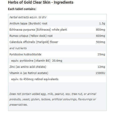 Herbs of Gold Clear Skin (60 tabs) (3)