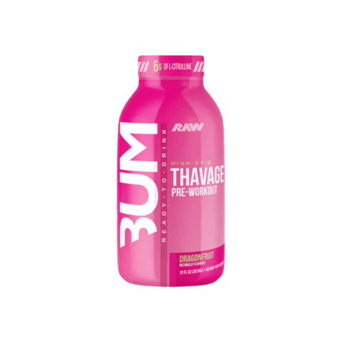 CBUM Thavage RTD RAW Drinks for pre workout Box of 12 Dragonfruit